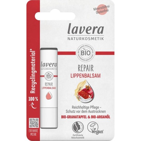 Lavera, Balsam de buze reparator cu rodie bio si ulei de argan bio - 4.50 g, biomag.ro