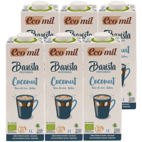 Barista, bautura vegetala bio de cocos, pentru cafea, 1L Ecomil x 6 buc