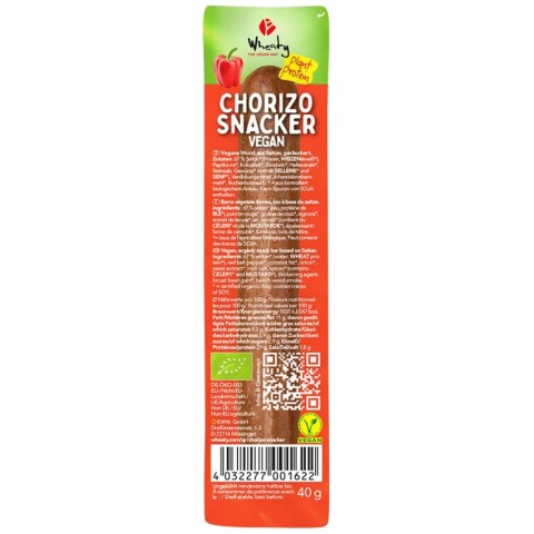 Wheaty, Baton bio din seitan chorizo, 40g, biomag.ro