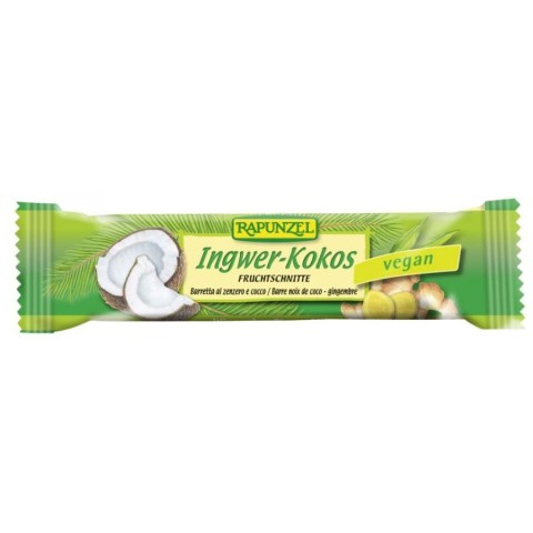 Batoane bio cu fructe, Baton cu ghimbir si cocos vegan - 40 g, biomag.ro