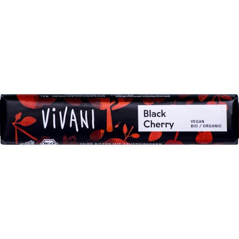 Dulciuri bio, Baton de ciocolata amaruie cu visine vegan - 35 g, biomag.ro