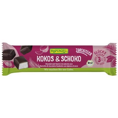 Dulciuri bio, Baton de cocos cu glazura amaruie - 50 g, biomag.ro