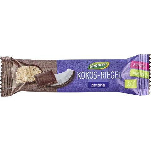 Dulciuri bio, Baton bio de cocos cu glazura de ciocolata amaruie - 40 g, biomag.ro