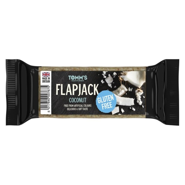 Baton energizant flapjack tomm's, cu nuca de cocos, fara gluten 100g