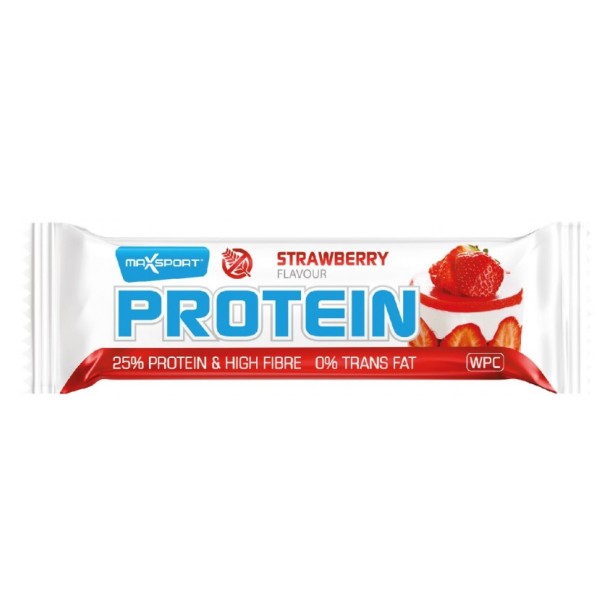 Baton proteic cu capsuni, 60g max sport