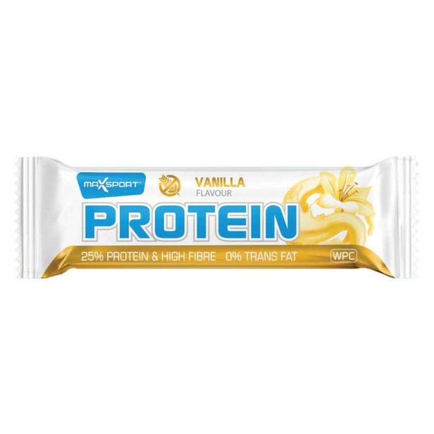 Baton proteic in glazura alba cu aroma de vanilie, 60g max sport