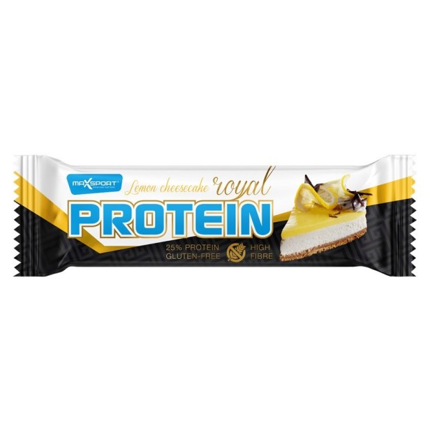 Baton proteic in invelis alb cu aroma de lamaie, 60g max sport