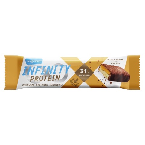 MAXSPORT, Baton proteic infinity 31% proteina, cu caramel sarat, 55g max sport, biomag.ro