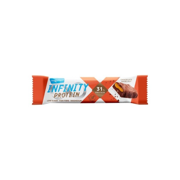 Baton proteic infinity protein cu ciocolata si alune de padure, 55g max sport