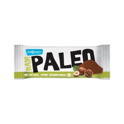 MAXSPORT, Baton raw paleo cu alune de padure si cacao, 50g max sport, biomag.ro