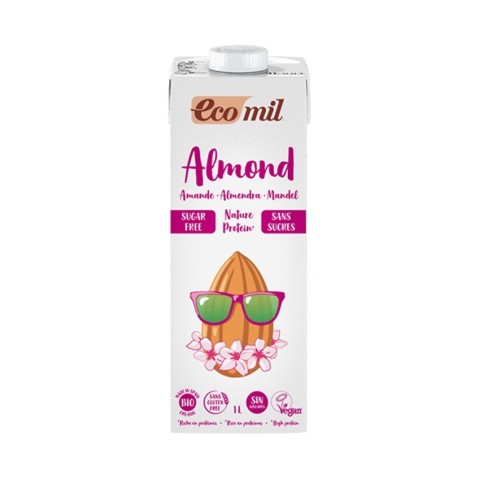 Ecomil, Bautura bio de migdale natur protein, fara zahar, 1000ml, biomag.ro