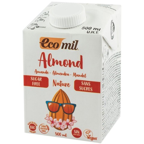 Ecomil, Bautura bio, natur de migdale, fara zahar, 500ml, biomag.ro