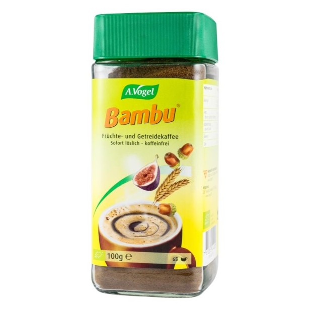 Bautura instant bio din fructe si cereale, inlocuitor de cafea, 100g, pentru 65 portii bambu