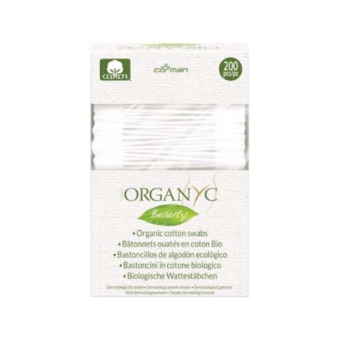 Cosmetice pentru copii, Betisoare cu bumbac organic 200 buc, biomag.ro