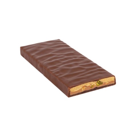 ZOTTER CHOCOLATE, Bio & fair ciocolata neagra cu lapte 60% cacao umpluta cu nuga alba, fistic si alune de padure, 70g, biomag.ro