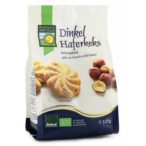 Bohlsener Mühle, Biscuiti bio din faina de grau spelta, cu ovaz si unt, 125g bohlsener muhle, biomag.ro