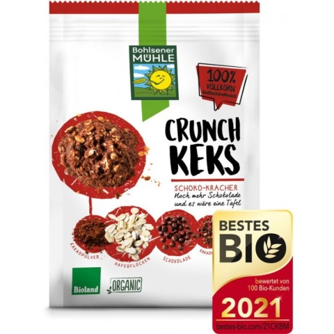 Biscuiti si napolitane bio, Biscuiti bio crocanti cu ciocolata - 150 g, biomag.ro