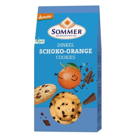 Sommer, Biscuiti din spelta cu ciocolata si portocale - 150 g, biomag.ro