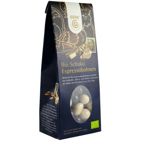 GEPA The Fair Trade Company, Boabe de espresso glazurate in 3 feluri de ciocolata, bio, 100g, biomag.ro