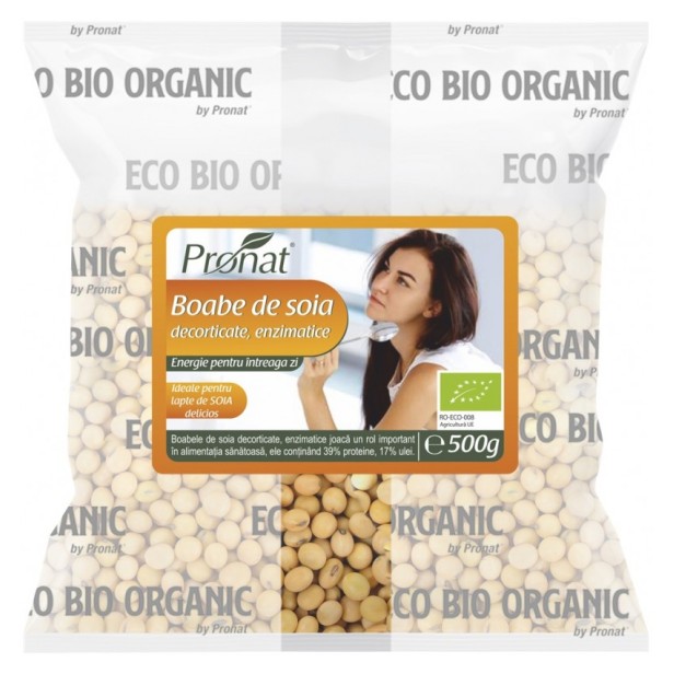 Boabe de soia bio enzimatice, 500g