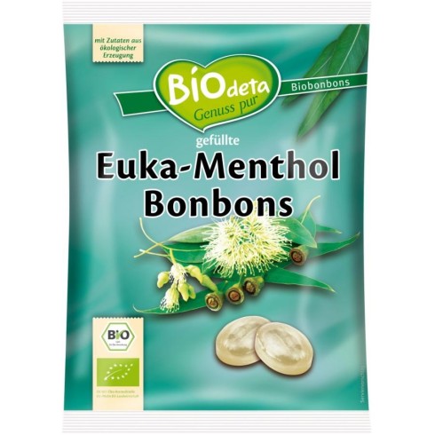 Bomboane bio cu eucalipt si mentol - 75 g
