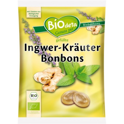 Bomboane bio, Bomboane bio cu ghimbir - 75 g, biomag.ro