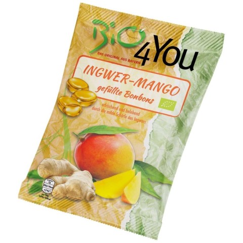 Bio4You, Bomboane bio cu ghimbir si mango - 75 g, biomag.ro