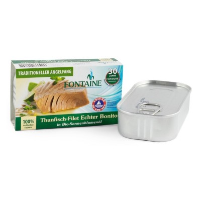 Bonito file de ton in ulei bio de floarea soarelui, 120g