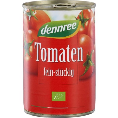 Dennree, Bucati de tomate bio in sos de rosii - 400 g, biomag.ro