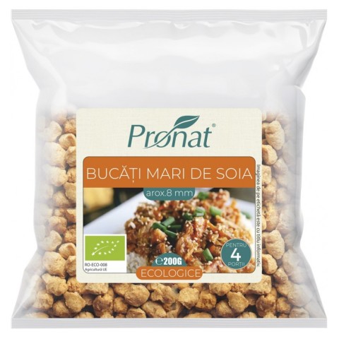 Pagina 5 Hrana sanatoasa, Bucati mari de soia bio (8mm), 200g proteina vegetala texturata tvp, biomag.ro