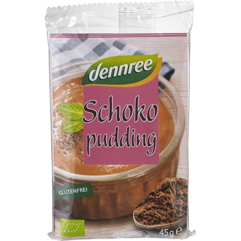 Dennree, Budinca bio de cacao fara gluten - 135 g, biomag.ro