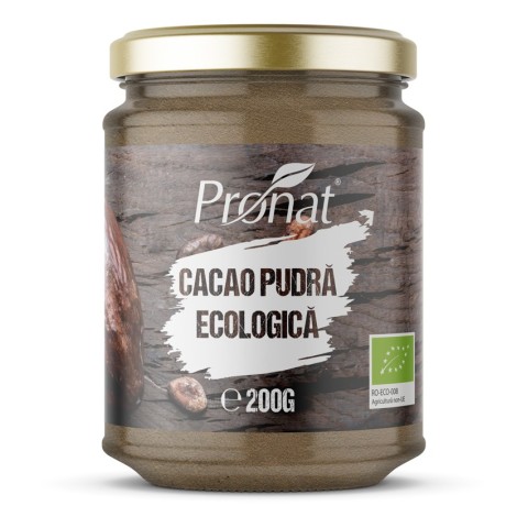 Pronat Glass Pack, Cacao pudra bio, 200g, biomag.ro