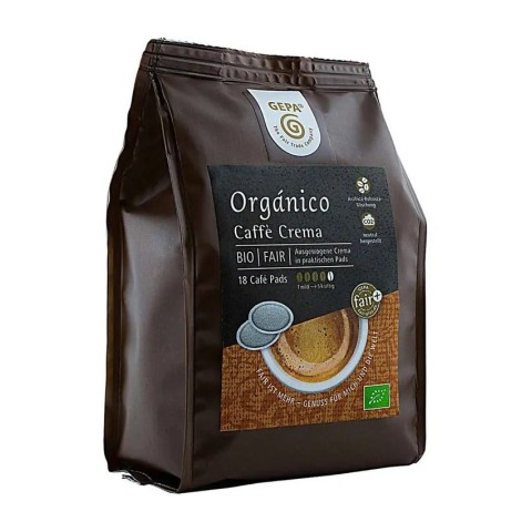 Cafea BIO si inlocuitori, Cafea bio organico caffe crema, 18 paduri a 7g, 126g, biomag.ro