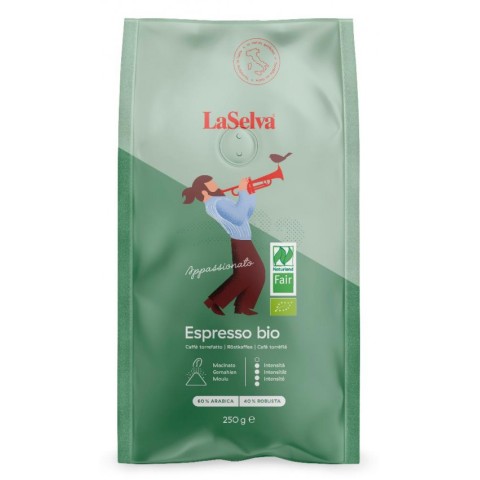 Cafea BIO si inlocuitori, Cafea espresso bio+fair macinata, apassionato, 250g, biomag.ro