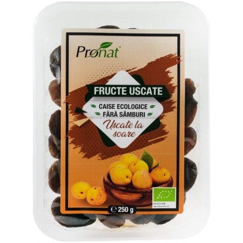 Fructe uscate, Caise bio fara samburi, fructe uscate la soare, 250g, biomag.ro