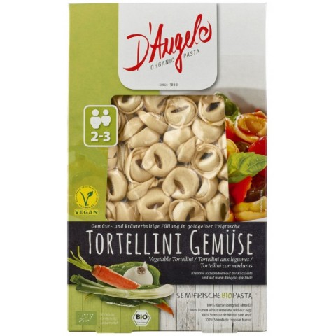 D'angelo, Cappelletti bio cu legume, 250g d'angelo pasta, biomag.ro