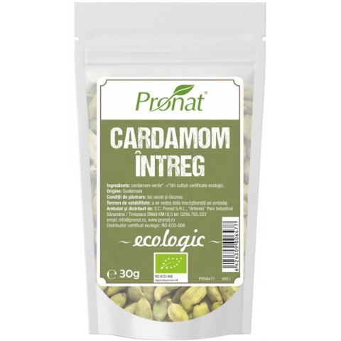 Pronat Zipp Pack, Cardamom intreg bio, 30g, biomag.ro