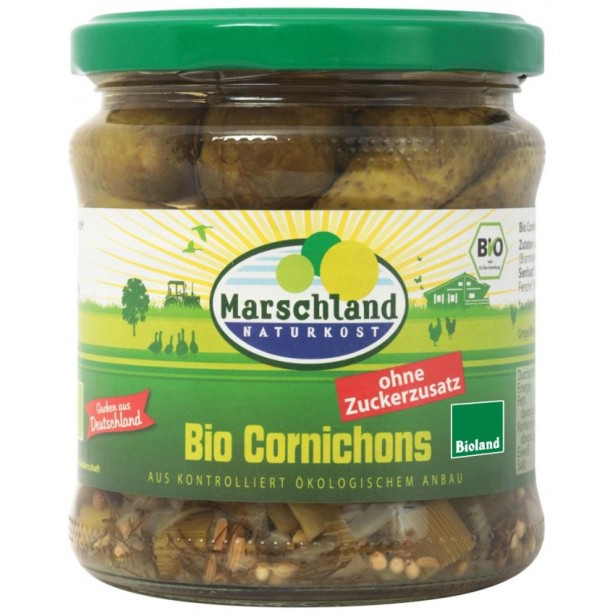 Castraveti cornison bio in otet, 300 / 190g