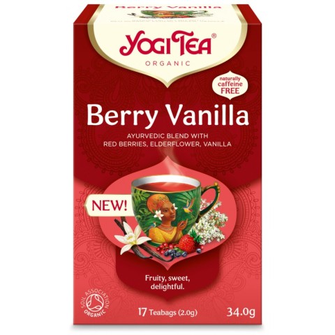 Yogi Tea, Ceai bio cu fructe de padure si vanilie, 17 pliculete a 2g,34,0g yogi, biomag.ro