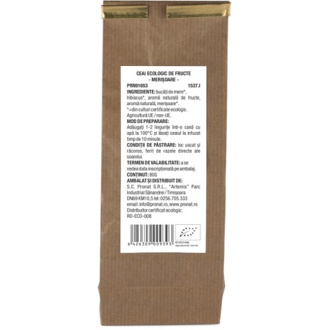 Ceaiuri naturale, Ceai bio de fructe merisoare 80g, biomag.ro