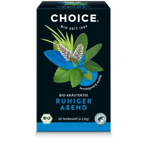 Choice, Ceai bio de plante seara linistita, 20 pliculete a 2g / 40.0g choice®, biomag.ro