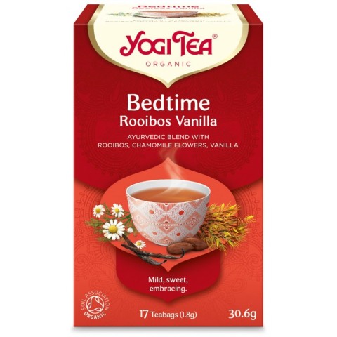 Pliculete, Ceai bio de seara cu rooibos si vanilie, 17 pliculete 30.6g yogi, biomag.ro