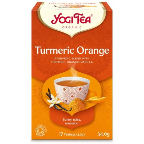 Yogi Tea, Ceai bio din curcuma, portocale si vanilie, 17 pliculete 34.0g yogi, biomag.ro