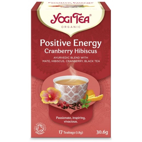 Yogi Tea, Ceai bio energie pozitiva merisor si hibiscus, 17 pliculete 30.6g yogi, biomag.ro
