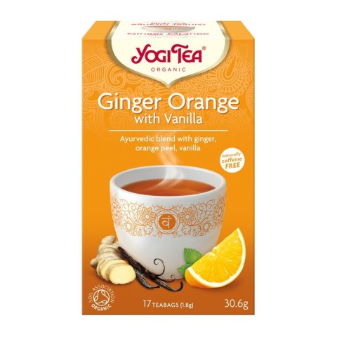 Yogi Tea, Ceai bio ghimbir cu portocale si vanilie, 17 pliculete 30.6g yogi, biomag.ro