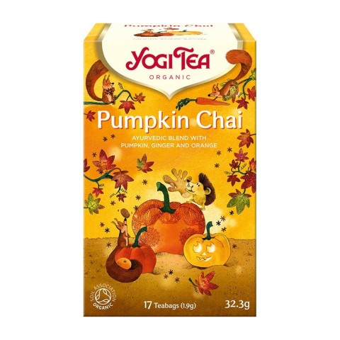 Yogi Tea, Ceai bio gusturile toamnei - pumpkin chai, 17 pliculete 32.3g yogi, biomag.ro