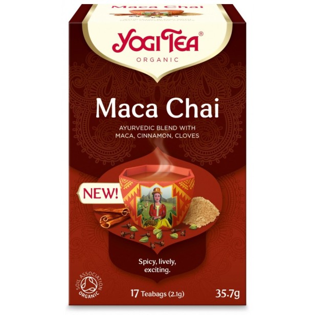 Ceai bio maca chai, 17x2.1g (35.7g) yogi