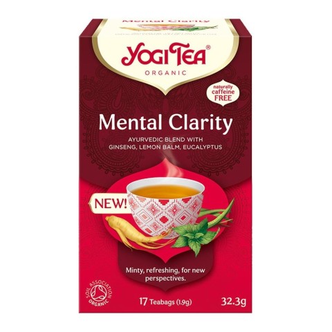 Ceaiuri naturale, Ceai bio mental clarity 17 pliculete a 1,9g, 32,3g yogi, biomag.ro