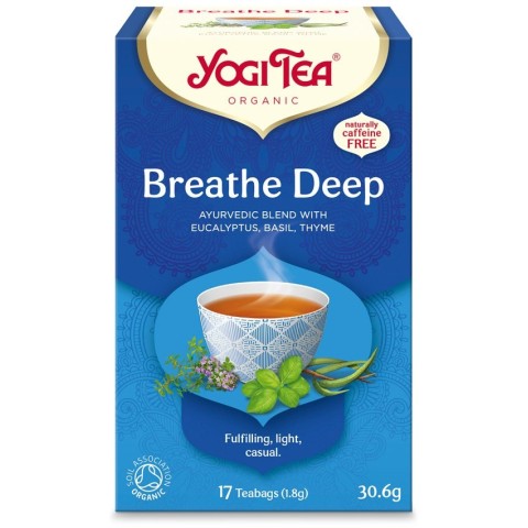 Yogi Tea, Ceai bio respiratie profunda, 17 pliculete x 1.8g, (30.6g) yogi, biomag.ro