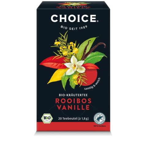 Choice, Ceai bio rooibos si vanilie, 20 pliculete a 1.8g / 36.0g choice®, biomag.ro
